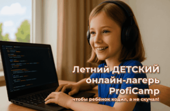 Летний онлайн-лагерь ProfiCamp — чтобы ребёнок кодил, а не скучал!